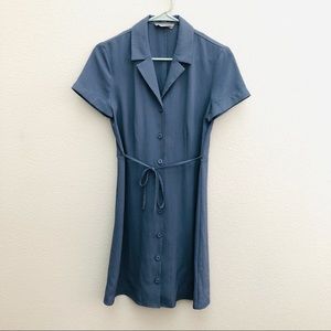 Everlane Japanese GoWeave Notch Shirtdress Blue